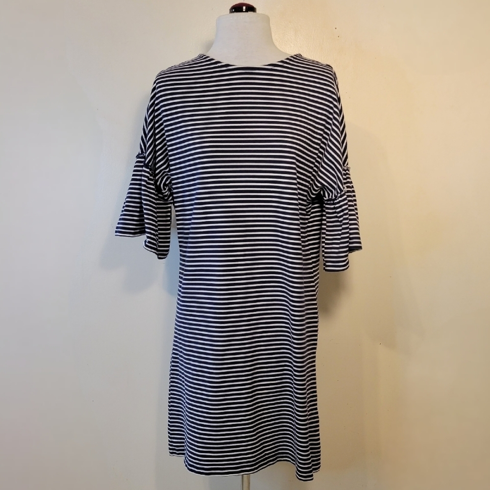 Beach Lunch Lounge Womens S/P Over-sized Midi-Length Ruffle sleeve T-shirt Dress